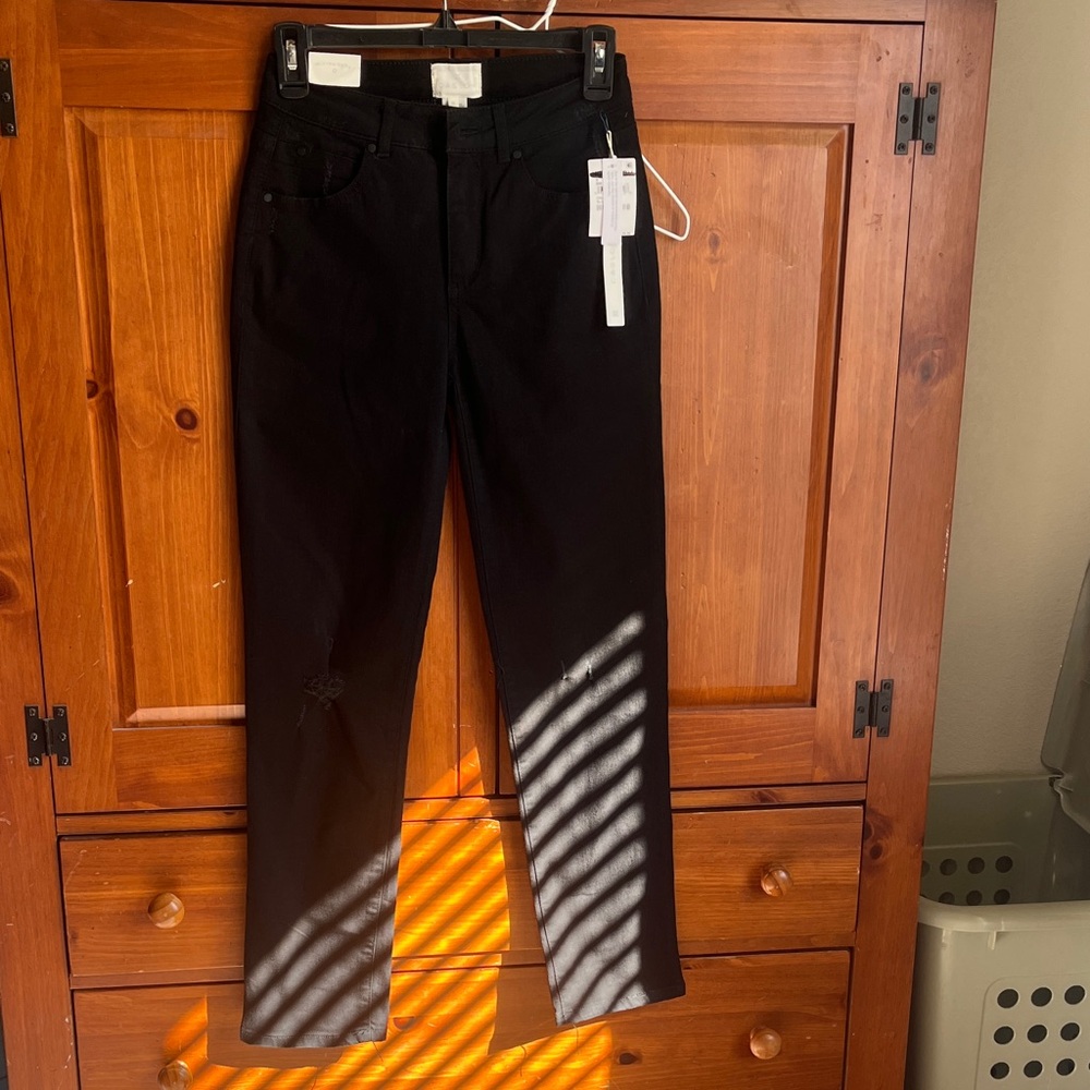Caslon size 0 Women's straight Black Jeans NWT